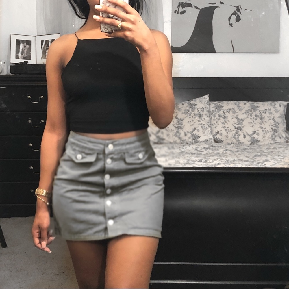 Black Crop Tank Top